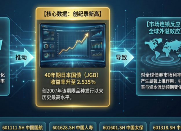 日本40年期国债收益率下跌6.5个基点至4.145%
